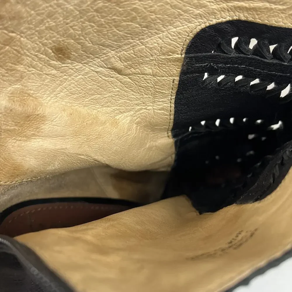 Sam Edelman Krosby Black Leather Cut-Out Ankle Bootie Heels Women's Size 11M